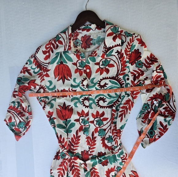 Anthropologie Fig And Flower Linen Blend Dress - Picture 5 of 8